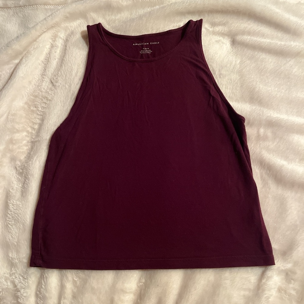 American Eagle Outfitters Women's Burgundy Sleeveless Tank Top
